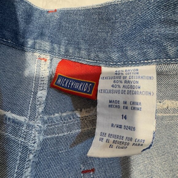 Vintage Mickey For Kids Minnie & Mickey Mouse Jeans Size 14 Embroidered Ribbon - Picture 8 of 10